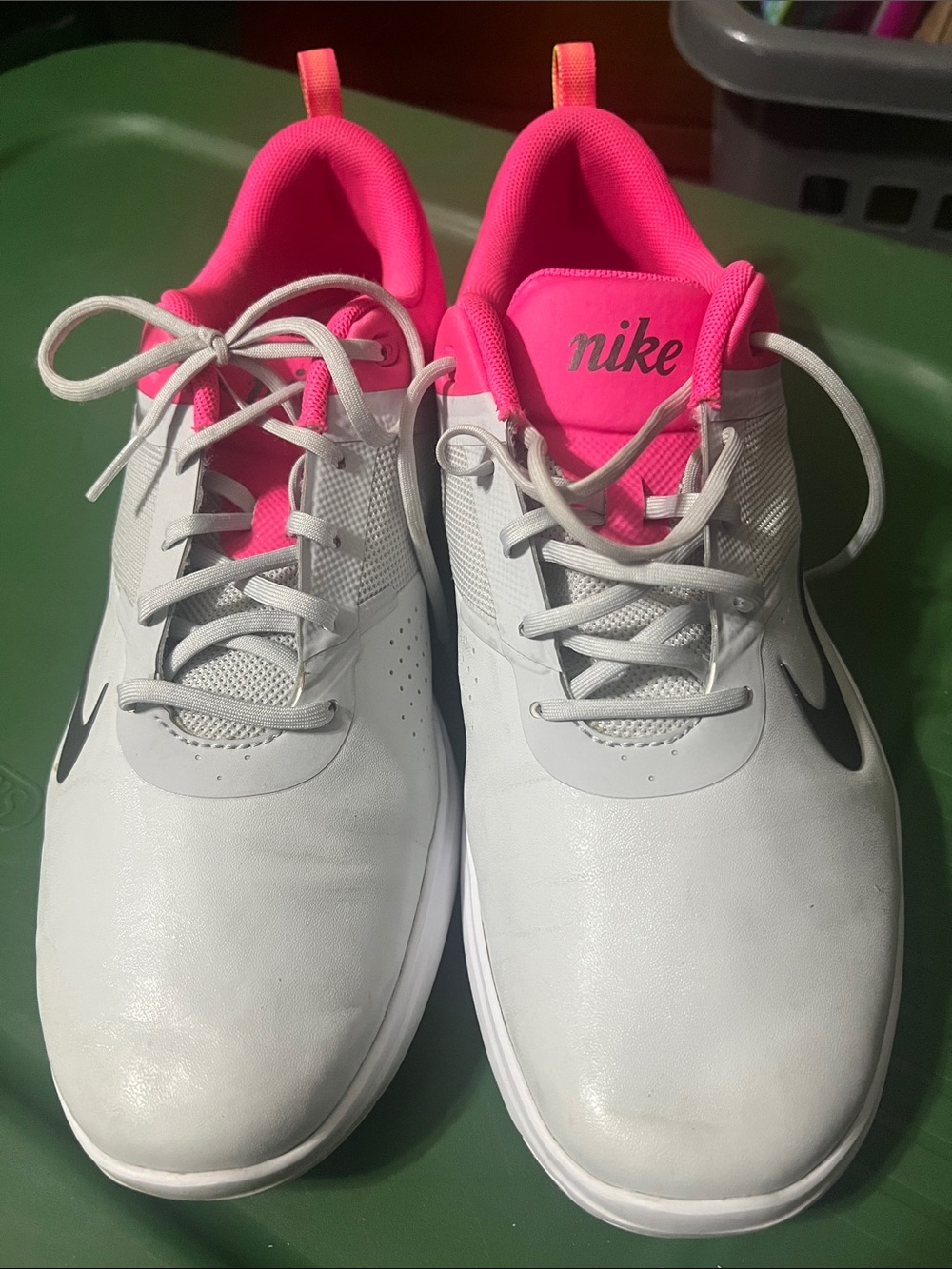 Nike White Athletic Sneakers with Hot Pink Lining